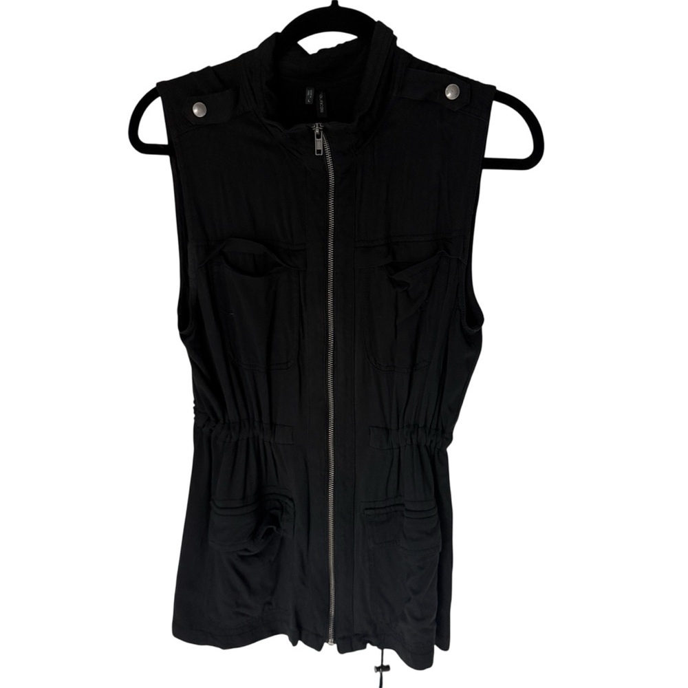 Maurices Black Zip-Up Sleeveless utility Vest
